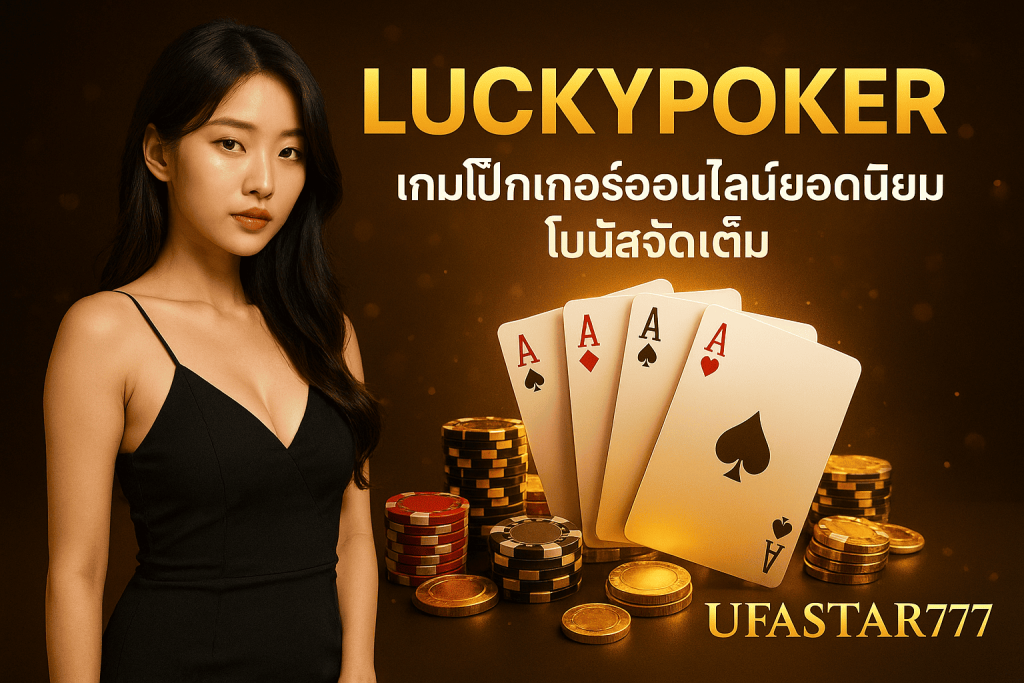 LUCKYPOKER UFASTAR777 เกมโป๊กเกอร์ออนไลน์ยอดนิยม โบนัสจัดเต็ม