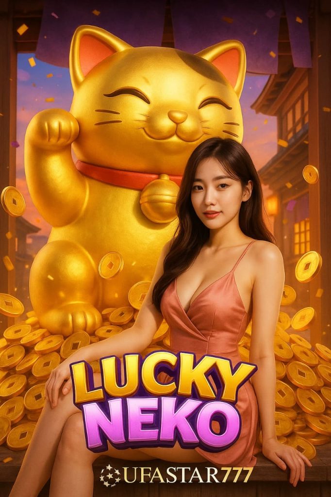 LUCKY NEKO สล็อตแมวกวักญี่ปุ่นนำโชค โบนัสแตกง่ายที่ UFASTAR777